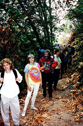 Single file hiking -- by Valerie